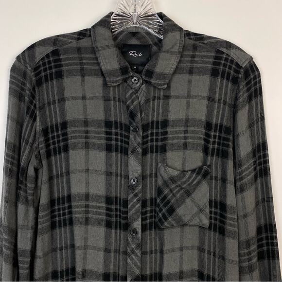 Rails Hunter Button Up Women’s Top Charcoal Jet Size XS - Picture 4 of 12